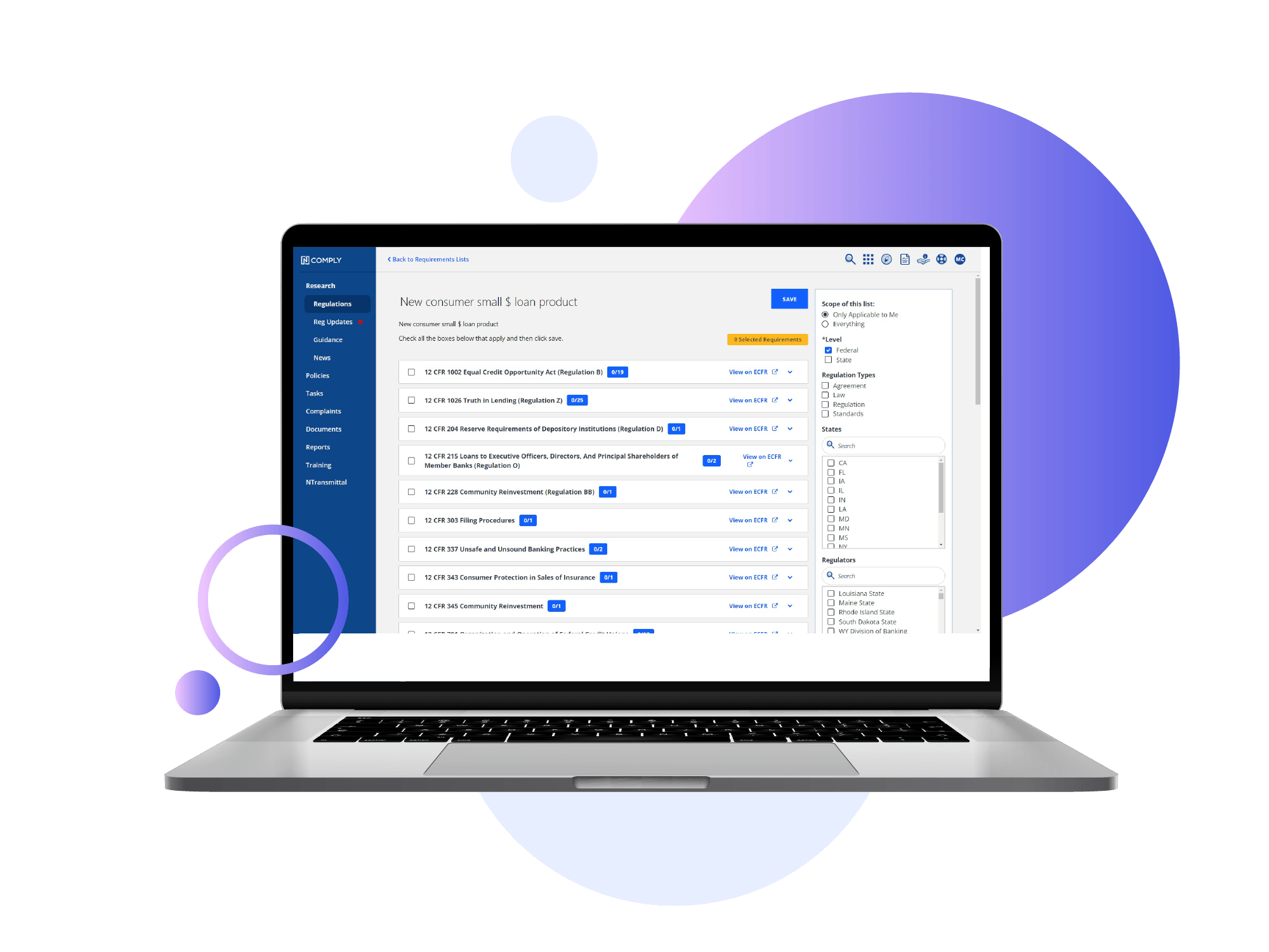 regulatory requirements builder