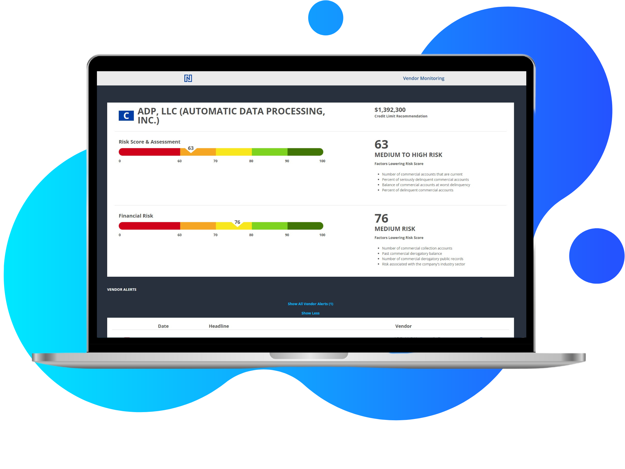 Screenshot of Nvendor: Guidance Feature Overview