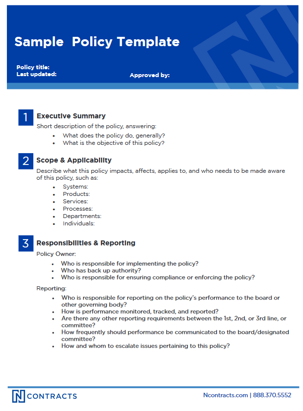 View Our Compliance Sample Policy Template Ncontracts View Our Compliance Sample Policy Template Ncontracts