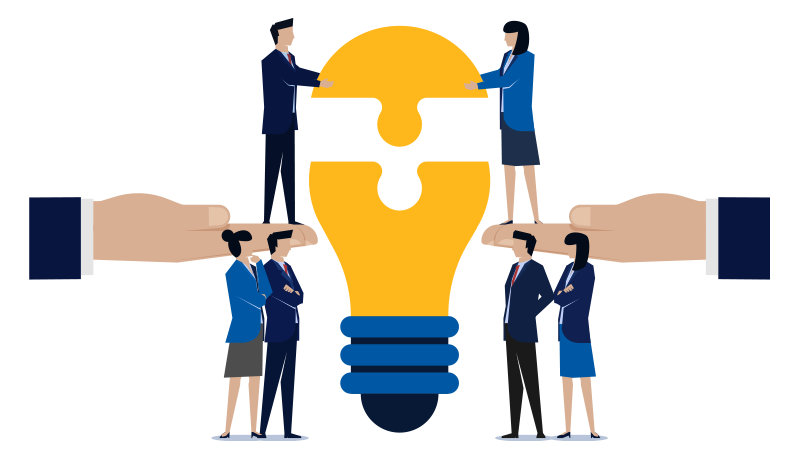 bulb and people illustration